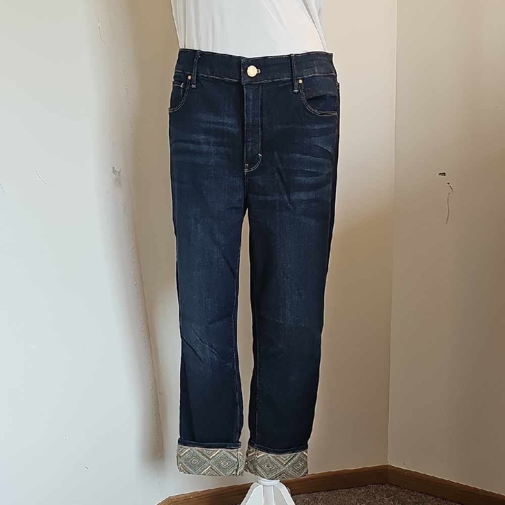 White House Black Market Dark Blue Slim Crop Jeans